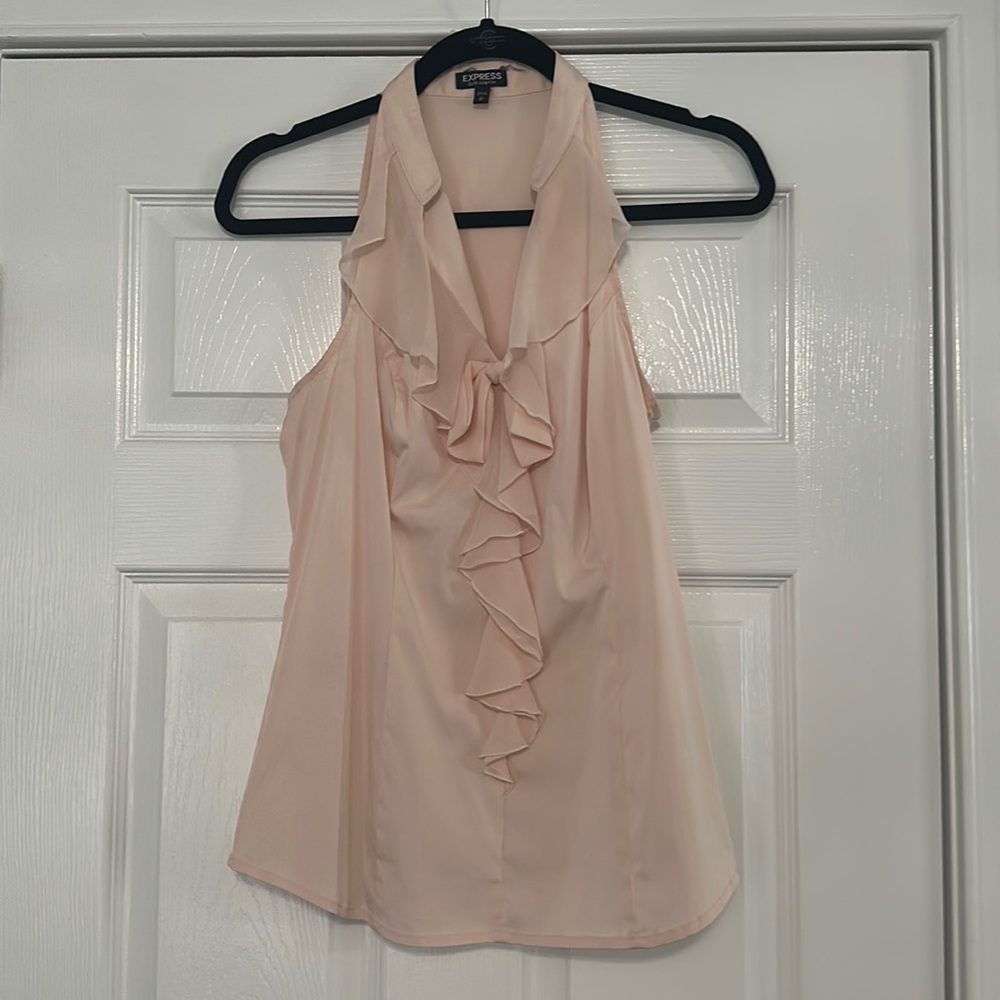 Express Elite Stretch Ruffle Tank - Medium